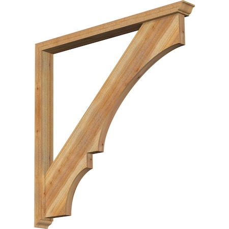 Balboa Traditional Rough Sawn Bracket W/ Offset Brace, Western Red Cedar, 4W X 42D X 42H